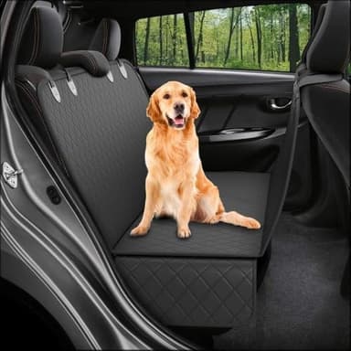 Funda protectora para asiento trasero de coche o SUV, impermeable, resistente a los arañazos, antideslizante, duradera, protege contra la suciedad y la piel de mascotas, negro