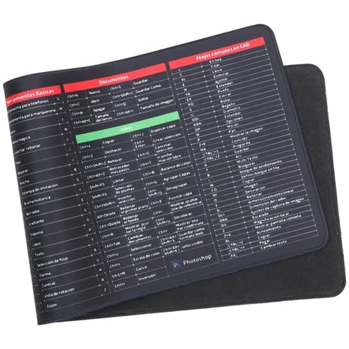 NUOBESTY Atajos De Teclado Alfombrilla para Ratón Atajos En Español Alfombrilla para Ratón Tecla Rápida Teclado Supergrande Teclado Antideslizante con Atajos De Software De Oficina