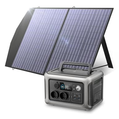 ALLPOWERS Generador Solar R600, 299WH LiFePO4, 2 Pilas de 600 W (Punta de 1200 W), Salida CA, estación de alimentación portátil con Panel Solar de 100 W, Fuente de alimentación móvil