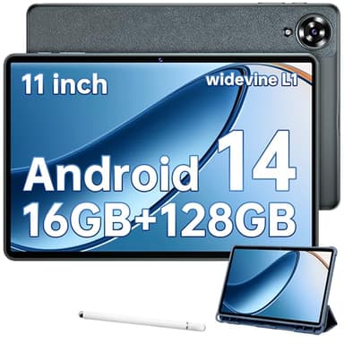 OUKITEL OT11 Tablet Android 14 Tablet 11 Pulgadas Gaming Tablet con Lapiz 16GB+128GB/TF 1TB Tablet con Funda Widevine L1 8000mAh 13 MP Dual SIM 4G Face ID | GPS | OTG | 5G WiFi 6 | BT5.0 | Octa Core