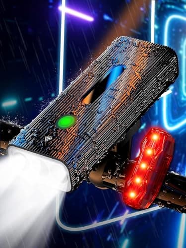IPSXP 6000 Lúmenes Luz Bicicleta,Más de 14 Horas de Batería & IPX6 Impermeable,Batería de 5200 mAh y Función de Alimentación Móvil Luz Delantera Bicicleta,Recargable por USB,5 Modos de Luz