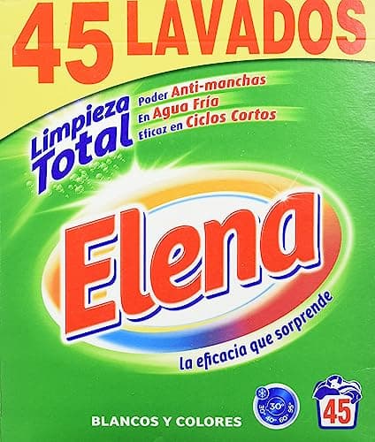 Elena Detergente para lavadora, adecuado para ropa blanca y de color, formato polvo - 42 dosis