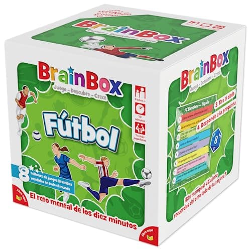 Beezerwizzer Studio | BrainBox Fútbol | Juego de Cartas de Memoria y Observación para Familias y Niños |Educativo | A Partir de 8 Años | A Partir de 1 Jugador | 10 Minutos por Partida | Español