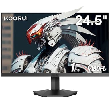 KOORUI Monitor Gaming 180Hz, 24.5 Pulgadas Monitor PC,Pantalla Ordenador FHD (1920 x 1080) 1ms, VA, 2xHDMI y DisplayPort, Adpitive Sync, sRGB 99%, VESA 75 * 75mm, Eye Care