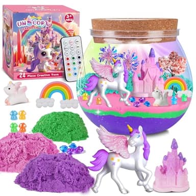 RONSTONE Juego de Terrarios de Bricolaje con Juguete de Unicornio para Niñas y Niños - Gran Regalo de Cumpleaños para Niños de 4 5 6 7 8 Años - Juego Educativo de Manualidades para Niños