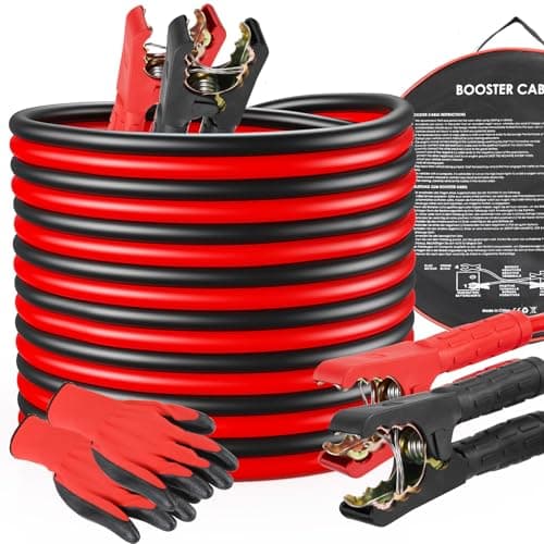 MAMIZO Cable de arranque de 6 m, 50 mm², 3000 A, 12 V/24 V, arranque rápido, con guantes de protección, para coches, camiones, cobre (6 m)