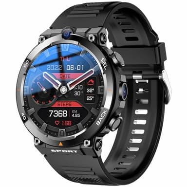 Reloj Inteligente Para Responder/Hacer Llamadas, Reloj Inteligente Con Tarjeta SIM 4G, Con Pantalla Redonda De 1,39", Cámaras Duales Frontales/Laterales, IP67 a Prueba De Agua, Posicionamiento NFC