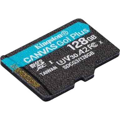 Kingston Canvas Go! Plus microSD Tarjeta de Memoria Categoria 10, UHS-I 128GB microSDXC 170R A2 U3 V30 Single Pack sin ADP