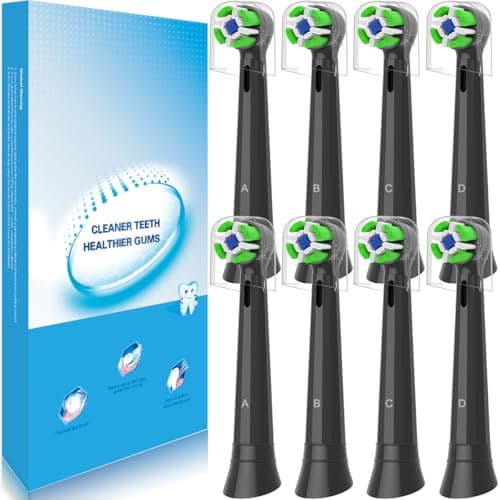 CREMODUL Recambio Compatible con Oral B IO 2/3/4/5/6/7/8/9/10 Cepillos Electricos - Sensibles Recambios Cepillos para Oral B iO (8 IO Negro)