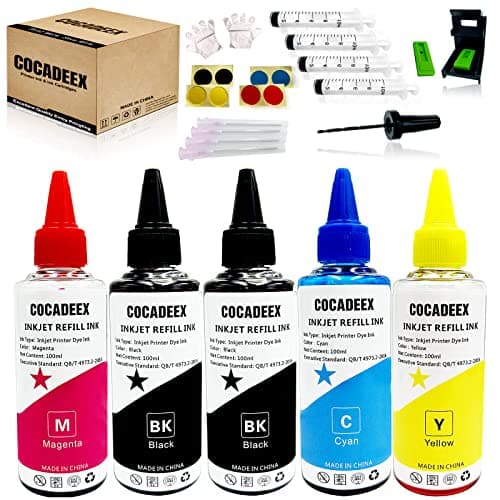 COCADEEX 5 botellas de tinta para impresora compatibles con cartuchos de tinta Canon PG-575XL CL-576XL, para impresoras PIXMA TS3750i TS3751i TS3550i TS3551i TR4750i TR4751i