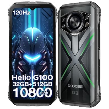 DOOGEE S Cyber Pro Movil Irrompible 2025, 32GB+512GB/2TB Movil Resistente, Helio G100 Octa Core, Móvil Rugerizado 10800mAh/33W, 6.6" FHD+ 120Hz, 50MP+32MP+20MP Visión Noctura, IP68/Face ID/NFC/GPS