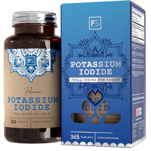 FS Yoduro de Potasio | 365 Tabletas de Potasio de Alta Potencia - 150mcg de Yoduro de Potassium por Porción | Suplemento de Yodo | Sin OGM, Gluten, Lácteos y Alérgenos | Fabricado en el Reino Unido