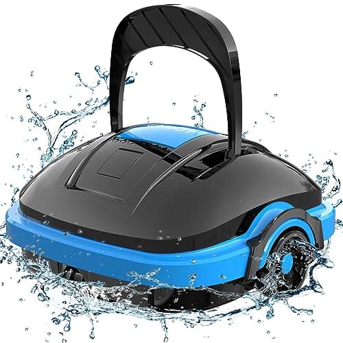 WYBOT Robot Limpiafondos Piscina Sin Cable, Motor Doble, Parada Automática, Aspiradora de Piscina Filtro Fino de 180 μm para Piscinas sobre/en el Suelo de hasta 50 m²