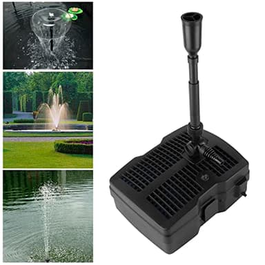 Forever Speed - Bomba para estanque 4 en 1 con filtro, 9 W clarificador UV, 1000 l/h, con cable de alimentación de 10 m para diseño de fuentes de jardín Negro