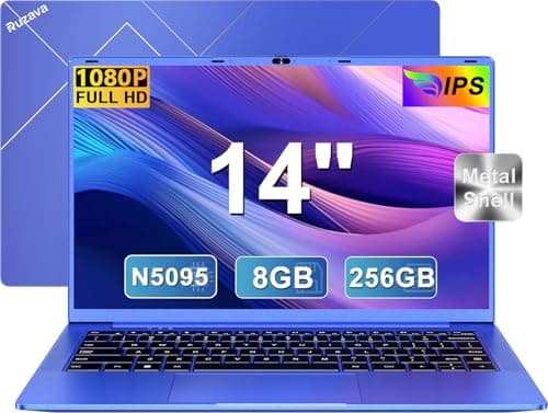 Ordenador Portátil 14 Pulgadas Celeron N5095 Upto 2,9 GHz Portatiles 8GB RAM 256GB SSD TF 1TB LPDDR4 Win11 5G WiFi 1920*1080 FHD Widevine L1 Laptop Película Protectora Español - Violeta Cuerpo Metal