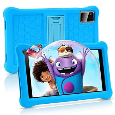SANNUO Tablet para Niños 7 Pulgadas Android 13 Tablet con RAM 8GB ROM 64GB (TF 128GB), GMS Certified, Control Parental, Pantalla IPS HD, Doble Cámara, WiFi, Tablet Educativo con Funda de EVA (Azul)