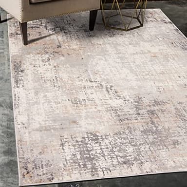 Mazovia Alfombra Moderno - Diseño Moderno de Salón Grande - Pelo Corto - Alfombras de Habitación de Matrimonio, Dormitorio y Comedor - Motivo Abstracto Vintage - Gris Beige 240x330 cm