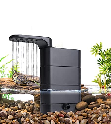 Hygger Filtro Acuario 580L/H, Filtro Pecera Interno, 75 a 190 litros, Filtración Biológica para Acuarios Anfibios, con 2 Esponjas y Biobolas, para Tortugas, Cangrejos y Ranas