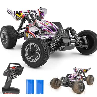 Coche teledirigido a partir de 8 10 años, 1/14 4WD RC Coche, 2,4 GHz 35 km/h Off Road RC Buggy, impermeable RTR All Terrain Remote Control Car para niños y adultos (morado)
