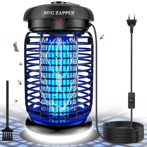 WUEAOA Lámpara antimosquitos Exterior Cable de 3m, 4200V 15W UV Mata Mosquitos electrico con 9W Lámpara LED, No tóxico e Inodoro, IPX4, Atrapa eficazmente Mosquitos, Moscas y Polilla