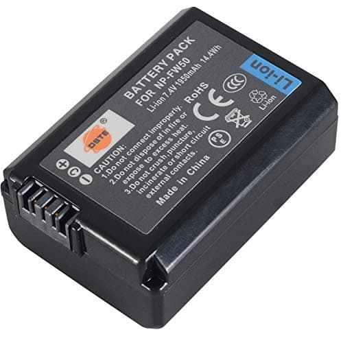 DSTE - Batería de Repuesto Compatible con NP-FW50 y Sony ZV-E10 RX10 IV Alpha 7(a7)/7R(a7R)/7S(a7S),a3000,a5000,a6000,NEX-3/5//6/7/C3/F3,DSC-RX10,SLT-A33/A35/A37/A555V