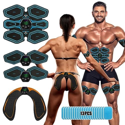 Electroestimulador Muscular - EMS Estimulador Muscular,6 Modos y 19 Intensidades,USB Recargable Electroestimulador Cuerpo Completo AB/Brazo/Pierna/Gluteos Electroestimulador