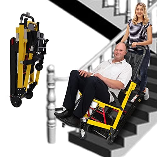 AIBOTY Silla de Ruedas eléctrica de Escalera de Escalada Elevador de escaleras eléctrico automático Plegable para Subir y Bajar escaleras, Ideal para discapacitados y Ancianos