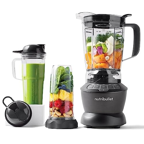 nutribullet Blender Combo, batidora, batidora multifuncional de vaso, 1200 W de potencia, jarra de 1,8 L de capacidad, sin BPA, NBF500DG