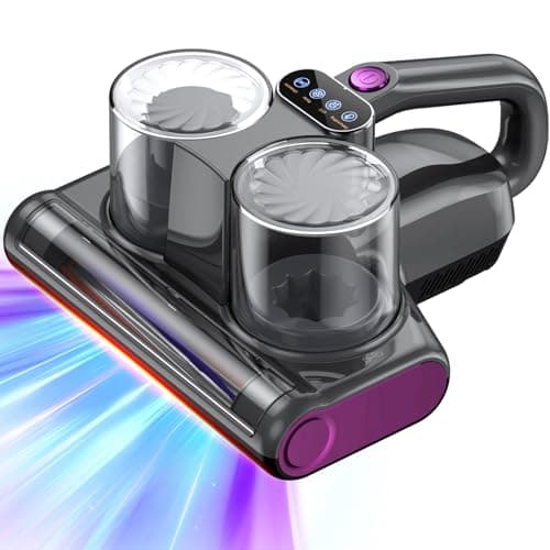 Aspiradora Antiacaros para Colchones Aspirador Antiácaros con UV-C y Ultrasonido 16Kpa de Succión Calentamiento Función Filtro HEPA Aspirador Acaros Elimina Alérgenos para Alergias 500W Gris Oscuro