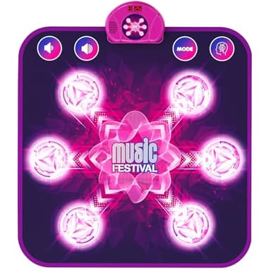 LEAPRCSTORE Alfombra de Baile para niños, Música Alfombrilla de Baile con 6 Botones Luminosos, 5 Modos, Música incorporada, Navidad Cumpleaños Regalos para 3 4 5 6 7 8 9 10+ Años