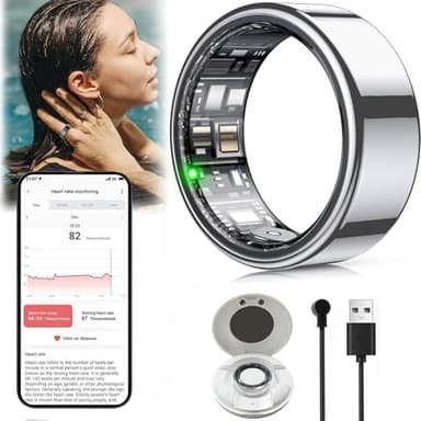 ZZJTPA Smart Ring Tracker de salud, Anillo de seguimiento de actividad y fitness, Anillo de salud inteligente con monitoreo de calor/frecuencia cardíaca/oxígeno de la sangre/sueño (11)