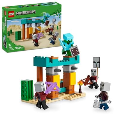 LEGO Minecraft La Patrulla del Desierto de los Maldeanos Divertido Juguete de Construcción con Personajes y Armas del Videojuego, Regalo Gamer para Niños y Niñas de 7 Años o Más 21267