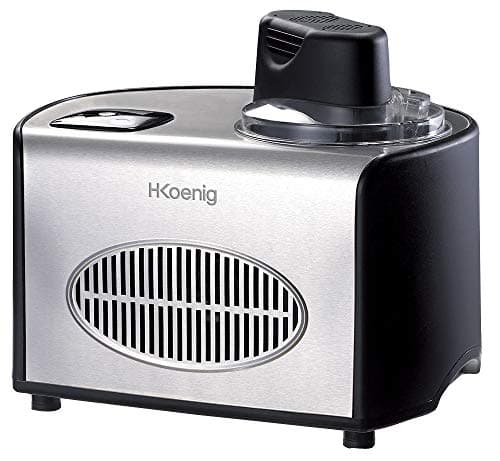 H.Koenig Heladera Profesional HF250, Heladera Eléctrica 1,5L, 150 W, Enfriadora & Refrigeración, Preparación Rápida, Compresor - Yogur helado, Sorbetes y Helados