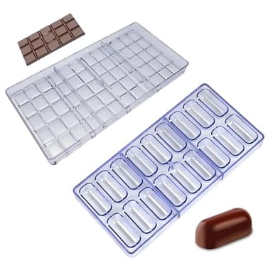 Molde para Bombones,RoadLoo 2 PiezasTransparente Molde de Chocolate Tridimensional Molde Transparente de Plástico Molde Chocolate de Policarbonato para DIY Jalea Dulce Bandeja Herramienta (2)