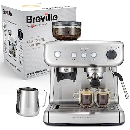 Breville Barista Max máquina de café expreso, totalmente automática con molinillo integrado y bomba italiana de 15 bares [VCF126X]