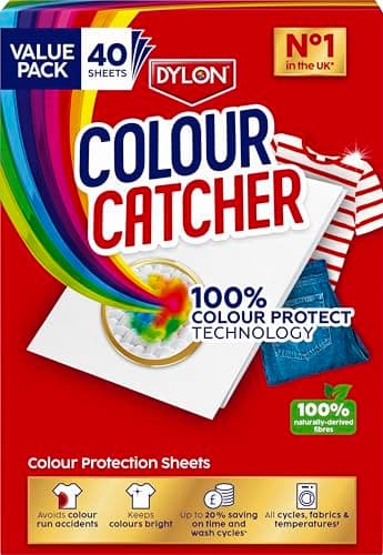 Colour Catcher Completas hojas de lavandería Action+, ayudan a prevenir el color y protege el brillo, 40 hojas
