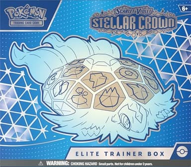 Pokémon TCG: Scarlet & Violet—Stellar Crown Elite Trainer Box (1 Tarjeta Promocional de Arte Completo, 9 potenciadores y Accesorios Premium)