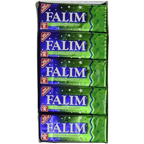 Trinovi Falim - Goma de mascar sin azúcar con sabor a menta, 100 unidades (5 x 20 unidades), sin azúcar natural con sabor a menta, sabor refrescante, aliento fresco