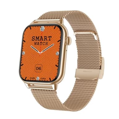 XIEFEI Reloj inteligente HD11 con Bluetooth NFC, control de presión arterial, frecuencia cardíaca, control de presión arterial, medidor electrónico de ejercicio (dorado)