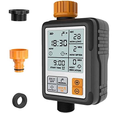 Programador de Riego Automatico Kazeila Temporizador de Agua Riego Mangueras Controlador Digital Programable para Rociador de Jardín Sistema de Irrigación con Temporizador