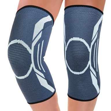 TOVIKI Rodilleras Deportivas, 2 Pieza Rodilleras de Compresión para Hombre y Mujer, Rodilleras Finas Antideslizantes para Artritis, Tendinitis, Voleibol, Correr (Azul, M)