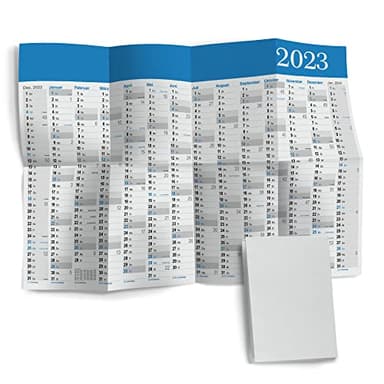 Primus Print 2023 - Calendario de pared XXL plegable/enrollado, formato A1, 594 x 841 mm, incluye días festivos, planificador anual, planificador (azul neutro, plegado)