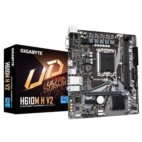 Gigabyte Placa Base H610M H V2 - Soporta CPU Intel Core 14ª, VRM Digital híbrido 4+1+1, DDR5 de hasta 5600 MHz, 1 PCIe 3.0 M.2, GbE LAN, USB 3.2 Gen 1