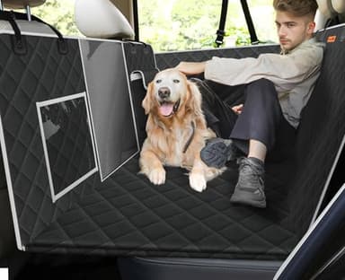 Pecute Extensor de Asiento Trasero para Perros Funda Asiento de Coche para Mascotas con Parte Inferior Dura,Antideslizante,Plegable y Lavable a máquina Impermeable