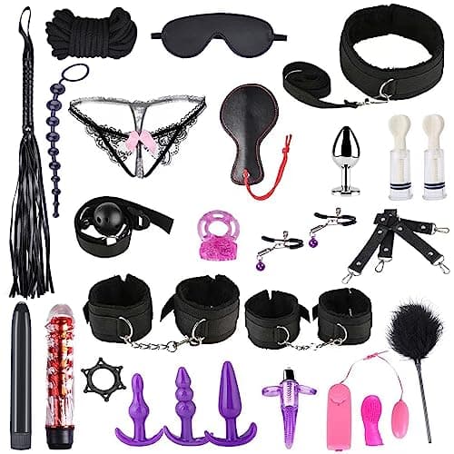 Ataduras Sex Bondage Kit BDSM Plug Anal Qoosea 26PCS Set de Juguetes Sexuales para Parejas Set Bondage Ajustable Juegos para Adultos para Parejas Set de Retención para Accesorios Sexuales