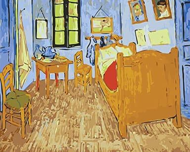 Mileelife Pintar por números para niños Adultos Kit de Pintura al óleo DIY Principiante - La casa de Van Gogh 1365