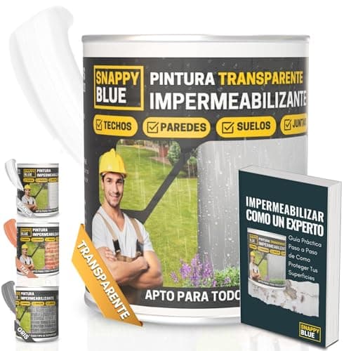 Revestimiento Sellador Impermeabilizante Híbrida con Poliuretano, Pintura Impermeable Definitivo Terrazas, Techos y Exteriores, Protección Fugas Goteras, Transparente + 3Colores (Transparente, 1 Kg)