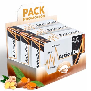 Glucosamina con Condroitina, Colágeno, Calcio, MSM, Harpagofito, Ácido Hialurónico, Jengibre, Cúcuma y Vitamina D - Articulaciones suplemento, ligamento, rodilla, antiinflamatorio - Articudol (PACK 3)