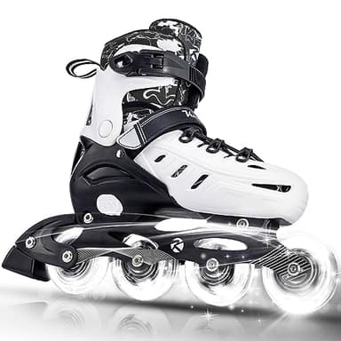 Kuxuan Skates Patines en línea para niños, ajustables, divertidos y divertidos, para niñas, niños, mujeres, principiantes al aire libre y en interiores