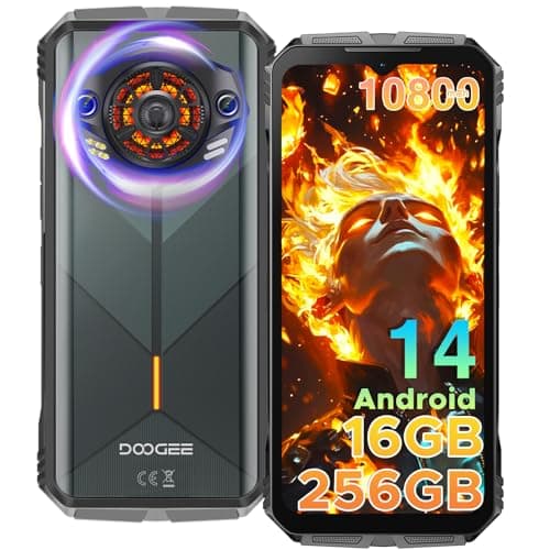 DOOGEE S Punk Movil irrompible Android 14,16GB+256GB(TF 1TB), 10800mAh Batería 33W, 6.58”FHD+, Cámara 50MP+16MP, Movil Resistente Agua y Golpes 4G Octa Core/IP68/NFC/OTG/Face ID/Huella/Efecto luz LED